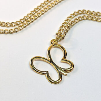 Small Hollow Butterfly Gold Necklace - Image 3