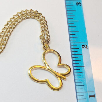 Small Hollow Butterfly Gold Necklace - Image 2