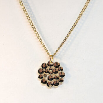 Gold Modern Round Circles Necklace - Image 4