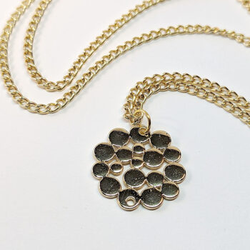 Gold Modern Round Circles Necklace - Image 3