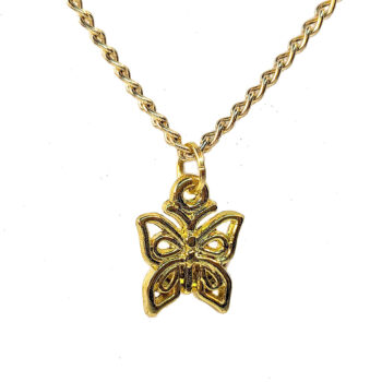 Small Hollow Decorative Butterfly Gold Necklace