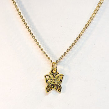 Small Hollow Decorative Butterfly Gold Necklace - Image 4