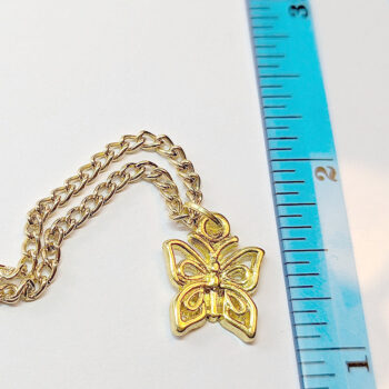 Small Hollow Decorative Butterfly Gold Necklace - Image 2