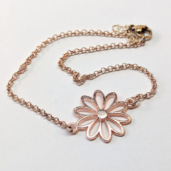 Rose Gold Hollow Daisy Flower Bracelet / Anklet