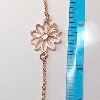 Rose Gold Hollow Daisy Flower Bracelet / Anklet - Image 4