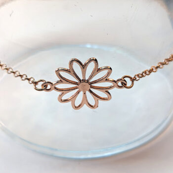 Rose Gold Hollow Daisy Flower Bracelet / Anklet - Image 3