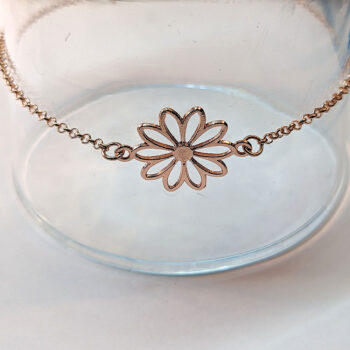 Rose Gold Hollow Daisy Flower Bracelet / Anklet - Image 2