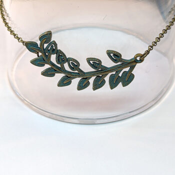 Antique Bronze Patina Curved Branch Leaf Bracelet / Anklet