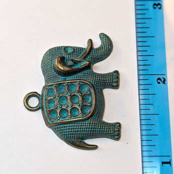 Elephant Pendant Antique Bronze Patina - Image 2