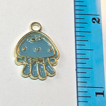 Blue Jellyfish Enamel Charm Gold - Image 2