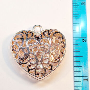 Large Decorative Hollow Heart Pendant Rose Gold - Image 2