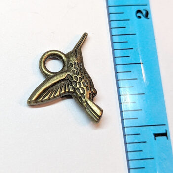 Hummingbird Charm Two-Sided Antique Bronze - Image 3