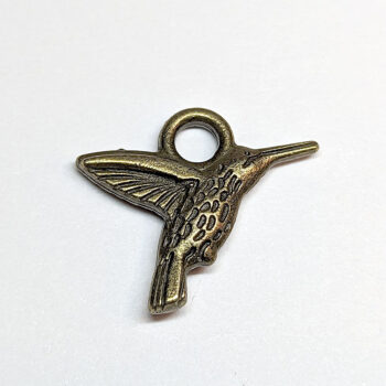 Hummingbird Charm Two-Sided Antique Bronze - Image 2