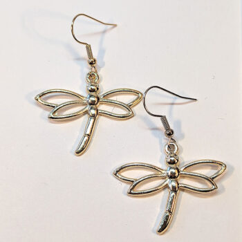 KC Gold Hollow Cutout Dragonfly Earrings - Image 3