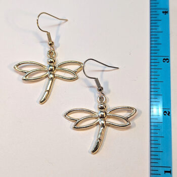 KC Gold Hollow Cutout Dragonfly Earrings - Image 2