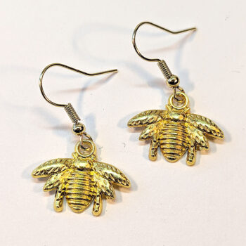 Gold Bee Earrings - Image 6