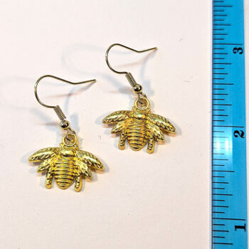 Gold Bee Earrings - Image 3