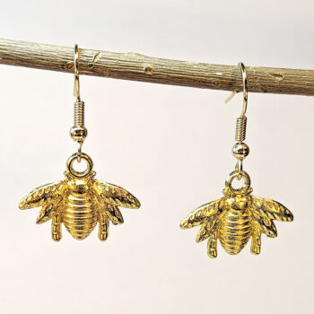 Gold Bee Earrings