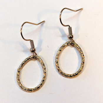 KC Gold Textured Geometric Teardrop Earrings - Image 3