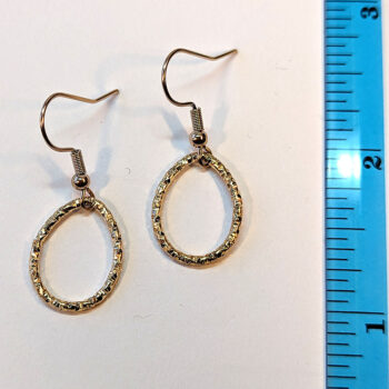 KC Gold Textured Geometric Teardrop Earrings - Image 2