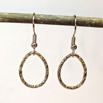 KC Gold Textured Geometric Teardrop Earrings