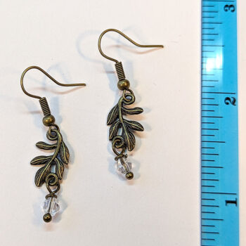 Antique Bronze Branch Connector Bead Drop Earrings - Image 2