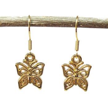 Small Hollow Decorative Butterfly Earrings Gold