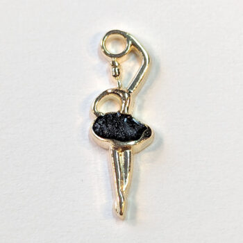 Enamel Black Ballerina Charm Gold