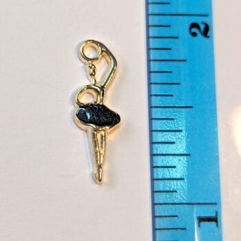 Enamel Black Ballerina Charm Gold - Image 2