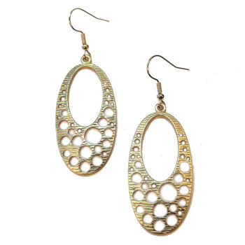 Gold Large Oval Earrings