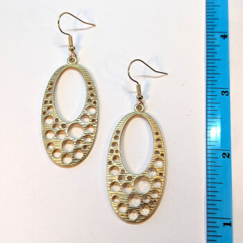 Gold Large Oval Earrings - Image 3