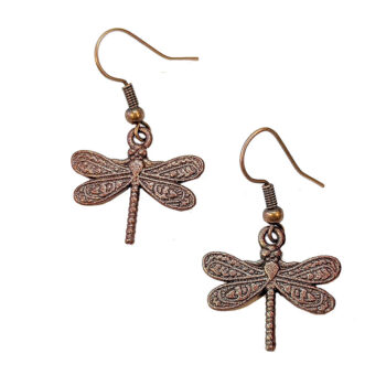 Antique Copper Small Dragonfly Earrings