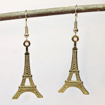 Gold Eiffel Tower Earrings - Image 5