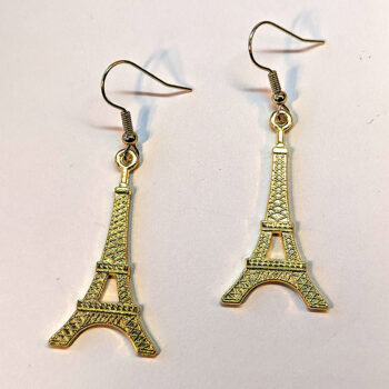 Gold Eiffel Tower Earrings - Image 4