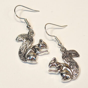 Antique Silver Double Sided Squirrel Earrings - Image 5