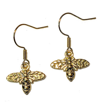 Gold Dainty Bee Earrings