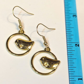 Gold Partridge in Hoop Vintage Style Earrings - Image 2