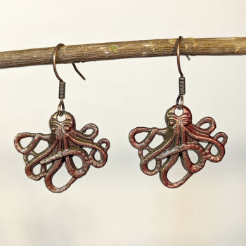 Octopus Antique Copper Earrings - Image 5