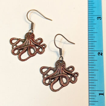 Octopus Antique Copper Earrings - Image 3