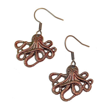 Octopus Antique Copper Earrings