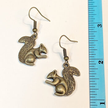 Antique Bronze Double Sided Squirrel Earrings - Image 3