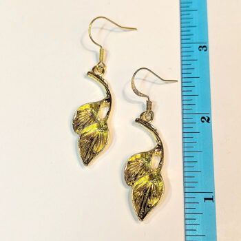 Gold Calla Lily Flower Earrings - Image 3