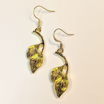 Gold Calla Lily Flower Earrings - Image 2