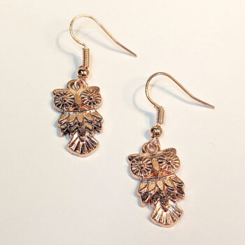 Rose Gold Owl Earrings - Image 2