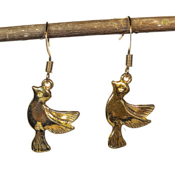 Gold Small Flying Bird Earrings