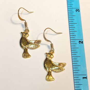 Gold Small Flying Bird Earrings - Image 3