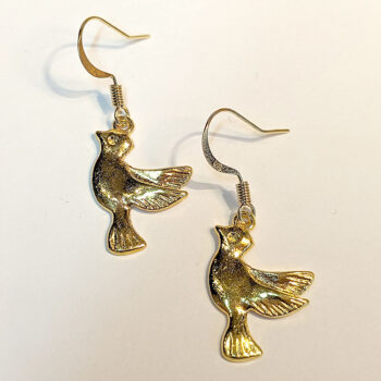 Gold Small Flying Bird Earrings - Image 2