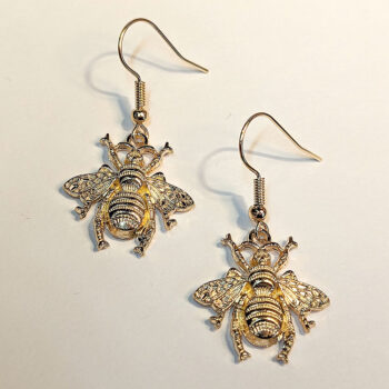 KC Gold Medium Bee Earrings - Image 2