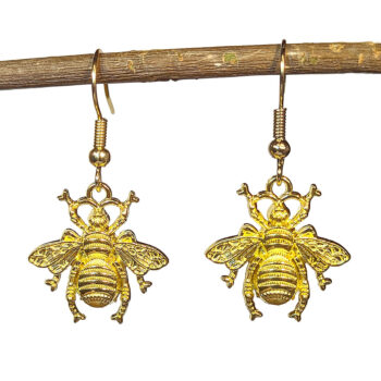 Medium Gold Bee Earrings