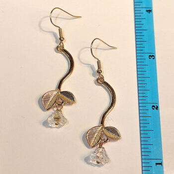 KC Gold Branch Leaves Flower Earrings - Image 2